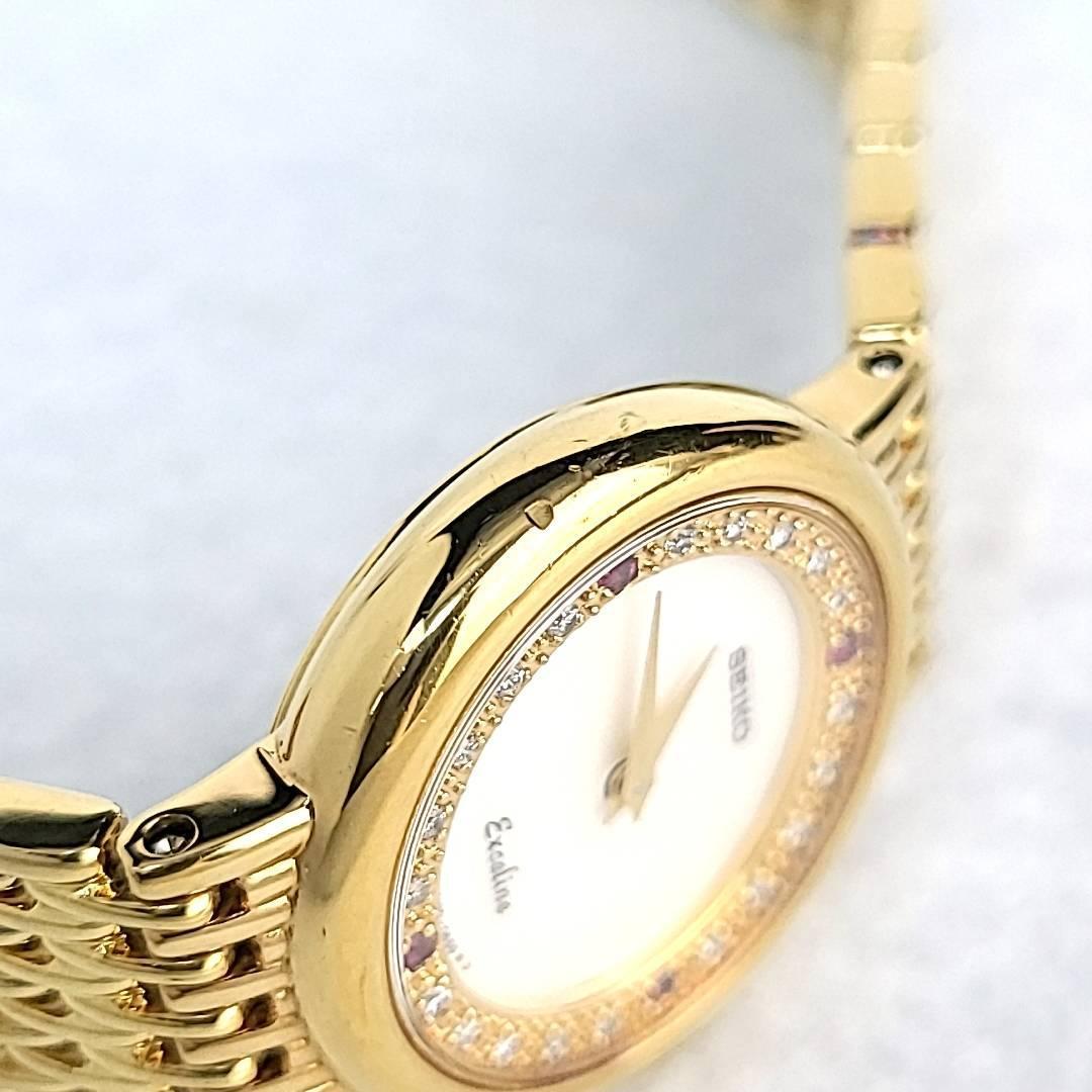 美品稼働品】セイコー SEIKO エクセリーヌ QZ 4N20-0380 ルビー 美品稼働品】セイコー SEIKO エクセリーヌ QZ 4N20-0380 ルビー