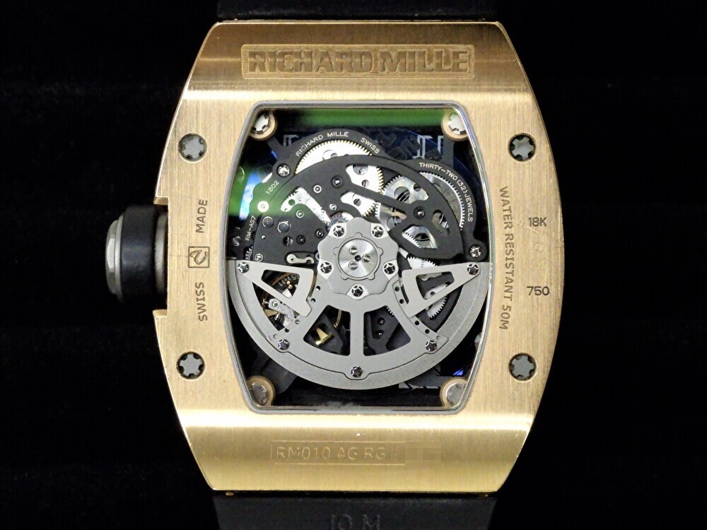 RICHARD MILLE/リシャールミル 腕時計 RM010 AG RG 18K/750/ローズゴールド ラバー/ブラック スケルトン オートマチック メンズ 【 I948 】