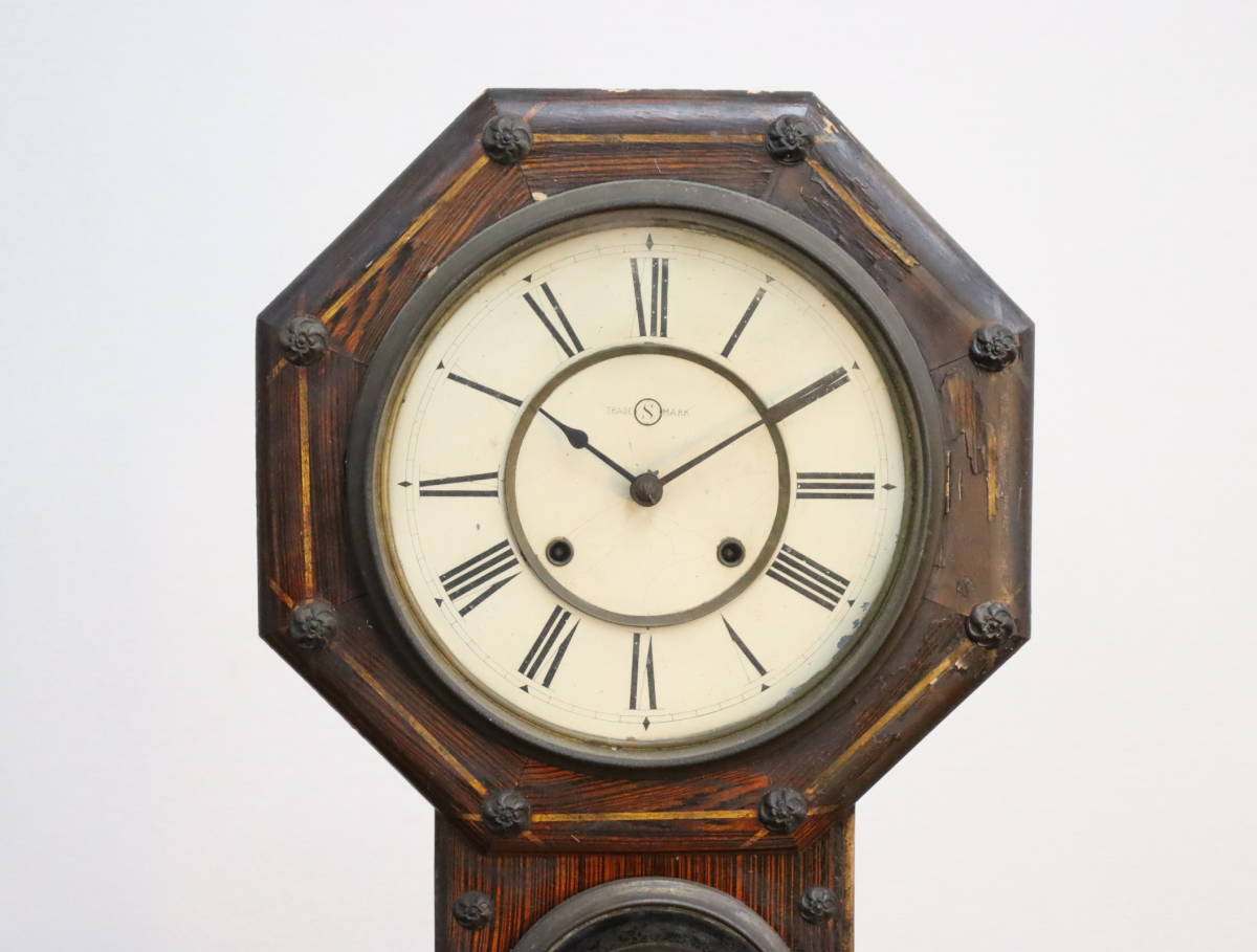W1134-18 SEIKOSHA/精工舎 八角時計 Sマーク ゼンマイ式 ガラス W1134-18 SEIKOSHA/精工舎 八角時計 Sマーク ゼンマイ式 ガラス