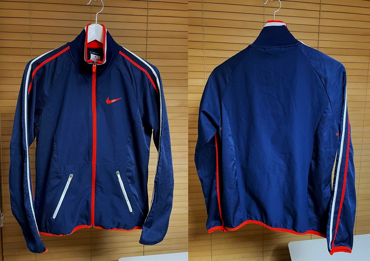 [ супер-скидка 1 пункт только внутренний стандартный товар ]NIKE Nike DRI-FIT dry Fit джерси верх и низ выставить жакет брюки S темно-синий серия USED