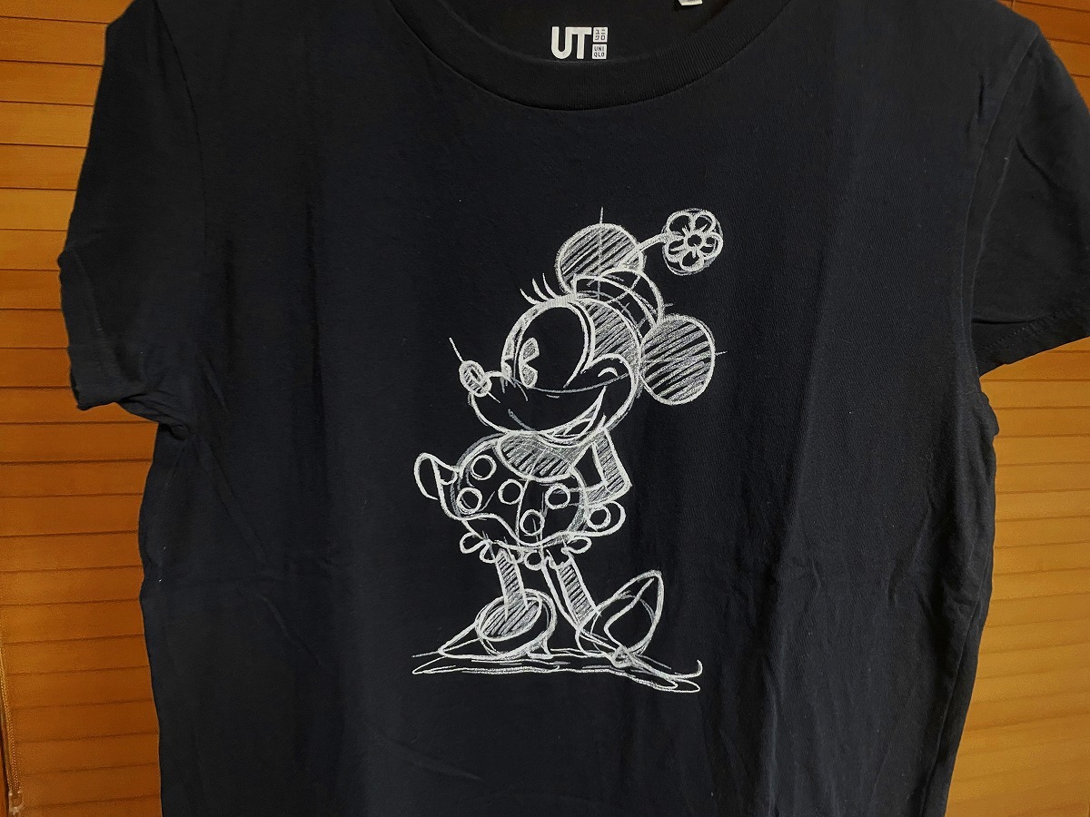 【激安1点のみ 国内正規品】UNIQLO ユニクロ UT Disney ディズニー ミニーマウス コットン100% 半袖 Tシャツ L ブラック USEDの画像4