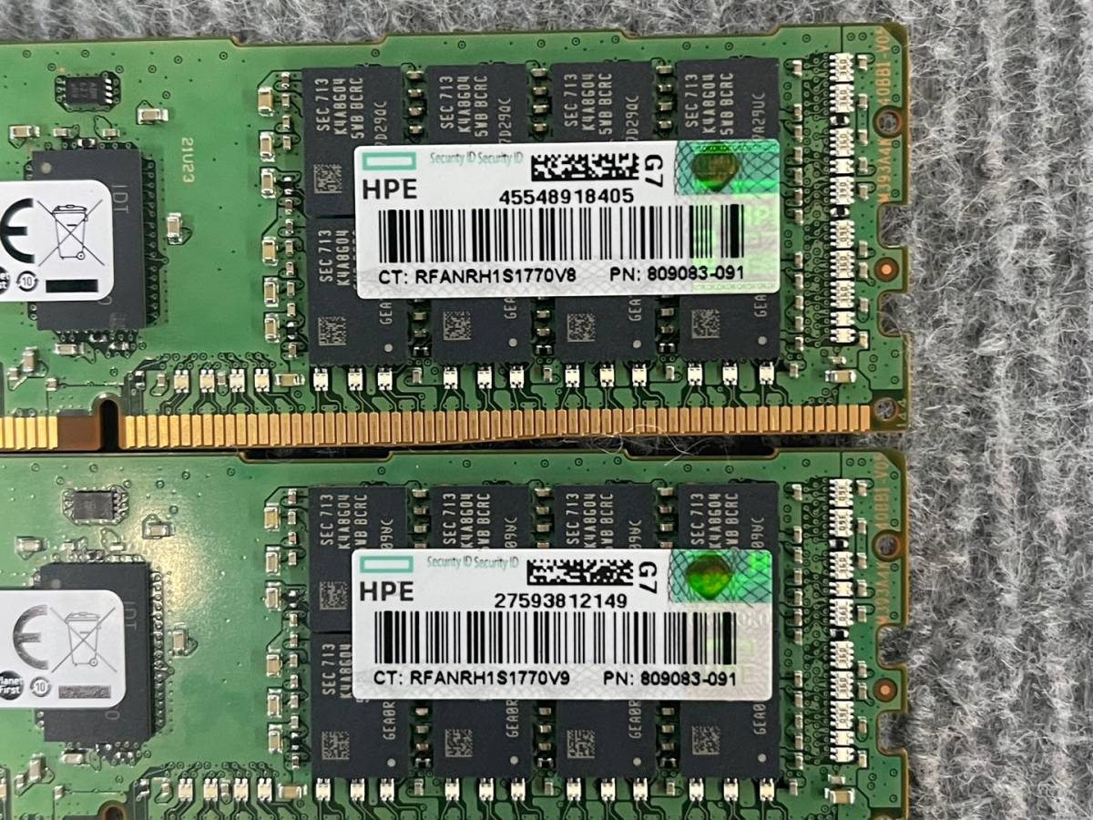 32GB 2枚セット 計64GB Samsung M393A4K40BB1 DDR4 2Rx4 PC4-2400T