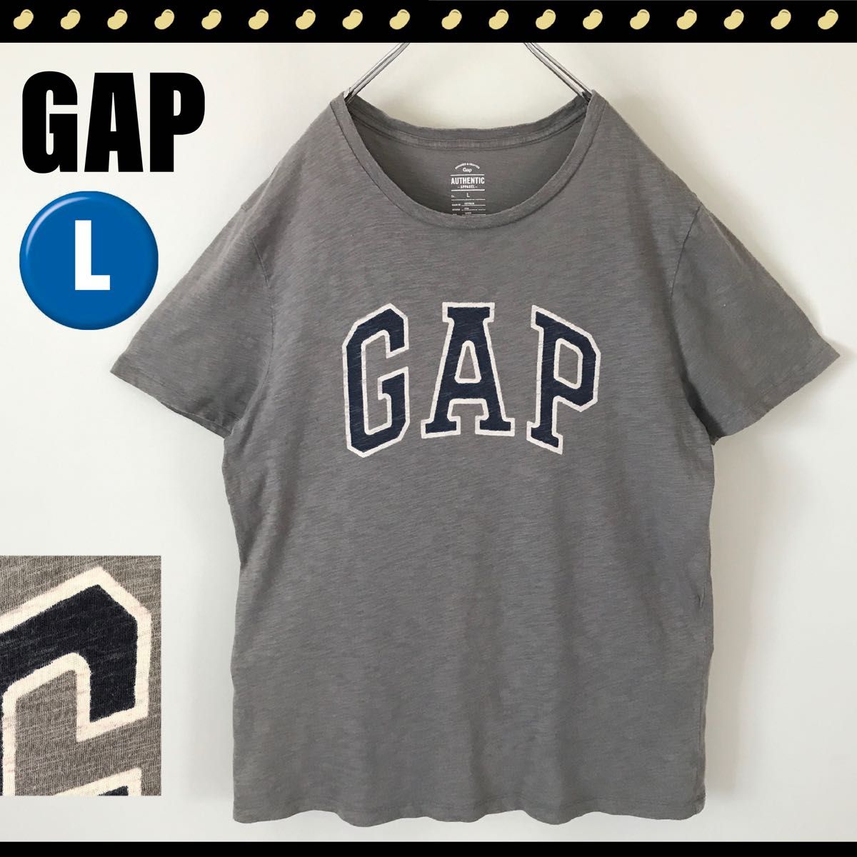 GAP ギャップ★雰囲気系Tシャツ★染み込みプリント★アーチロゴ★USAメンズL