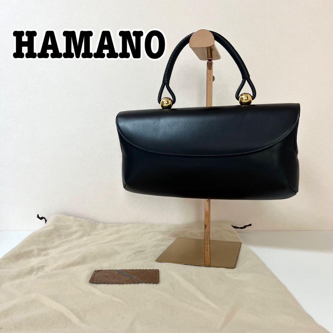 1円 美品 濱野皮革工藝 HAMANO ハマノ レザー ハンドバッグ フォーマル