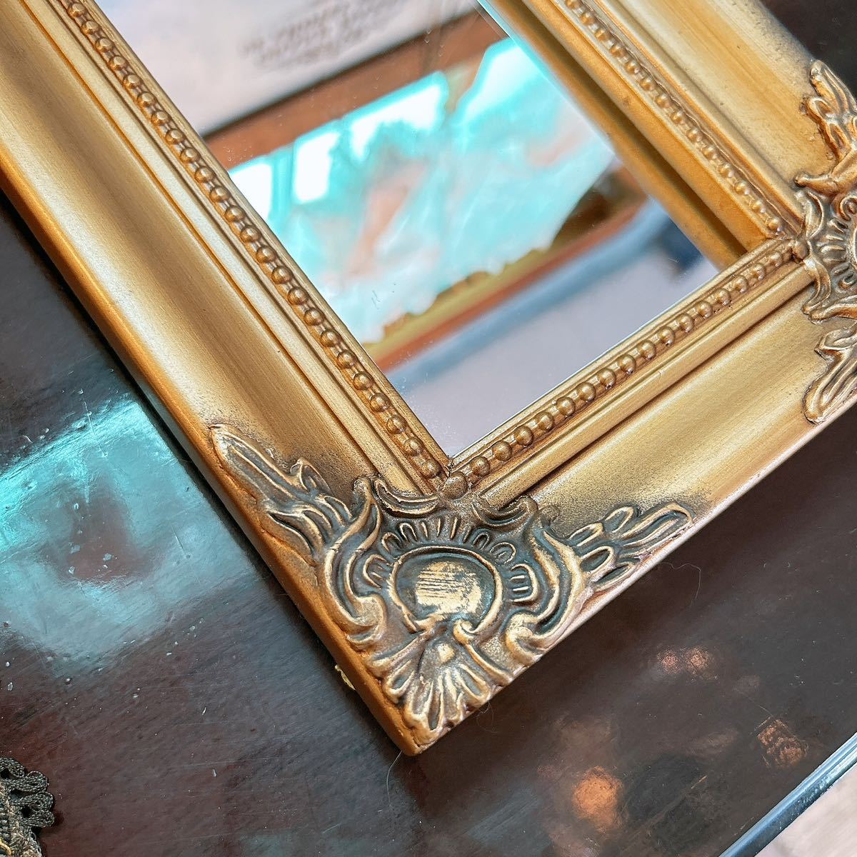 アンティークな部屋 おしゃれな鏡 一面鏡 No.2 ウォールミラー 1枚 壁掛け鏡 gold #インテリア装飾品 #ドレッサーミラー #ウォールミラー_画像6