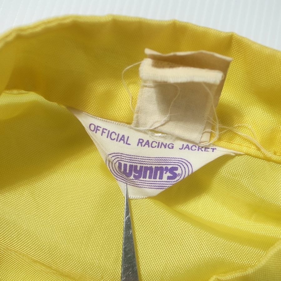 70s ヴィンテージ wynn's ウインズ レーシングジャケット イエロー / オフィシャル モーターサイクル マイフリーダム ナイロンジャケット_画像3