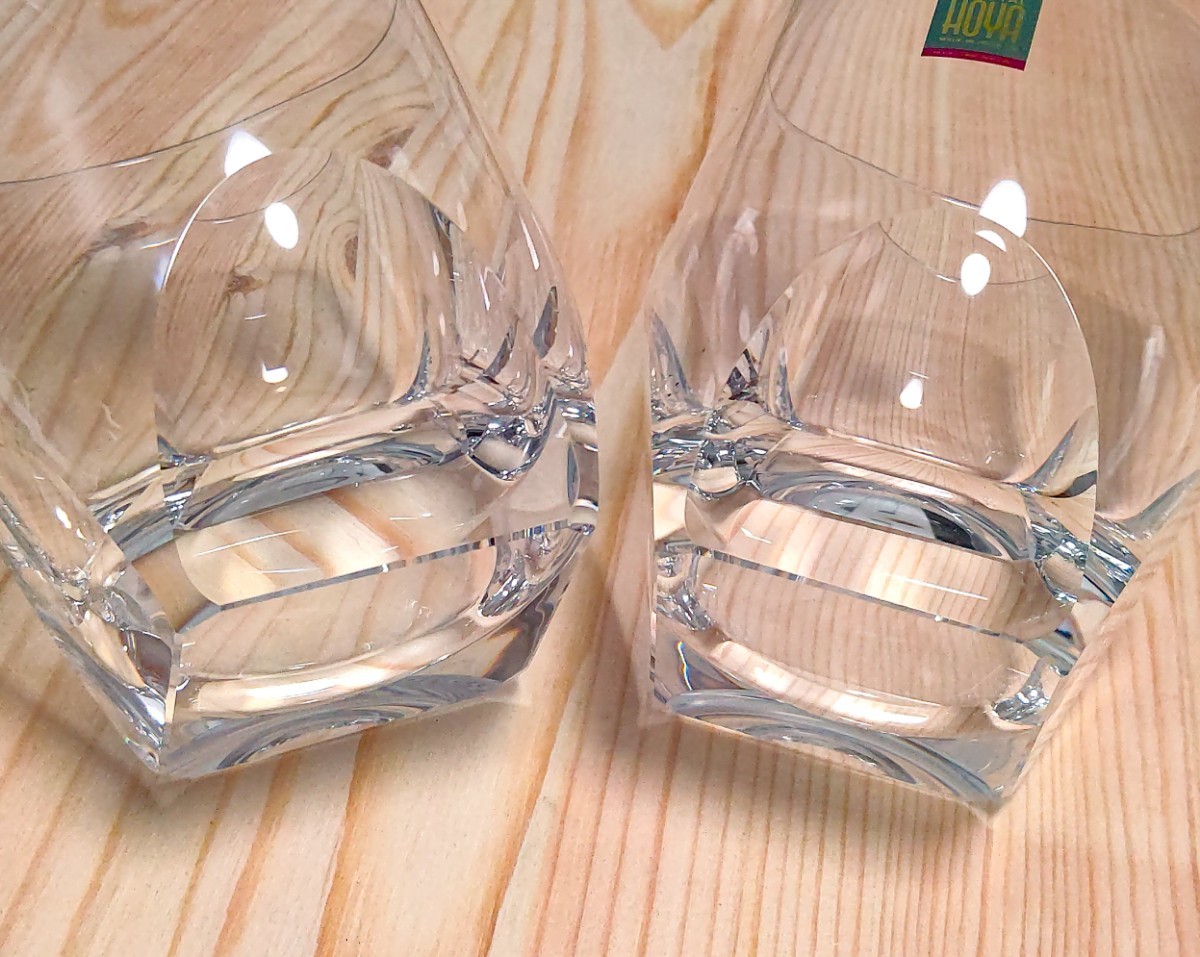HOYA CRYSTAL ホヤ クリスタル 4面カット ガラス ロックグラス 2 HOYA CRYSTAL ホヤ クリスタル 4面カット ガラス ロックグラス 2
