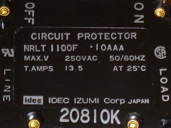 US-0320◇零【NOS】西日本送料¥874 IDEC AC250V 10A トグルスイッチ型サーキットプロテクタ 「NRLT1100F 10AAA」 9個セット 和泉電気_画像2