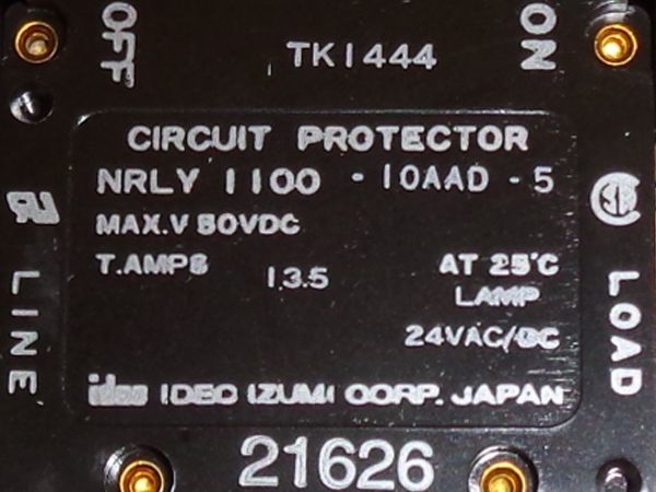 US-0325◇零【NOS】西日本送料¥874 IDEC DC50V 10A ロッカースイッチ型サーキットプロテクタ 「NRLY1100-10AAD-5 TK1444」 9個 和泉電気_画像2