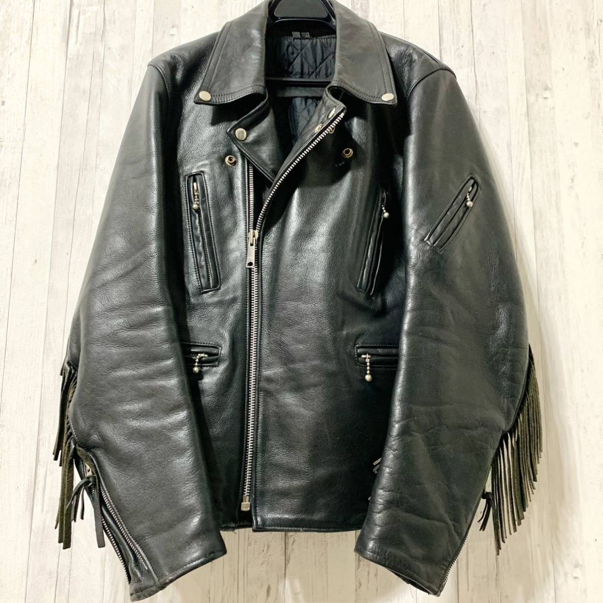 80s ビンテージ UK レザー ライダース ジャケット ダブル-