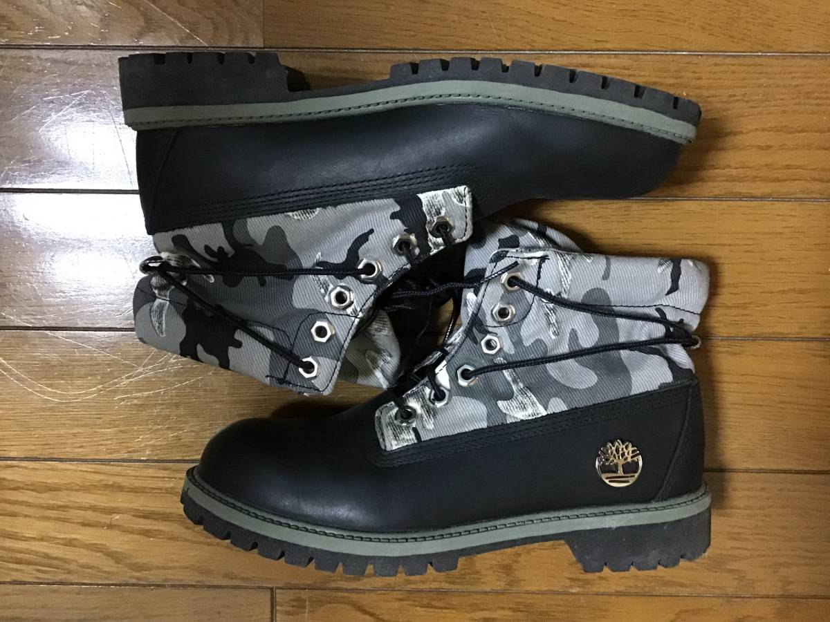 Timberland Timberland camouflage pattern leather boots use little beautiful goods just a little with translation 23cm rank 