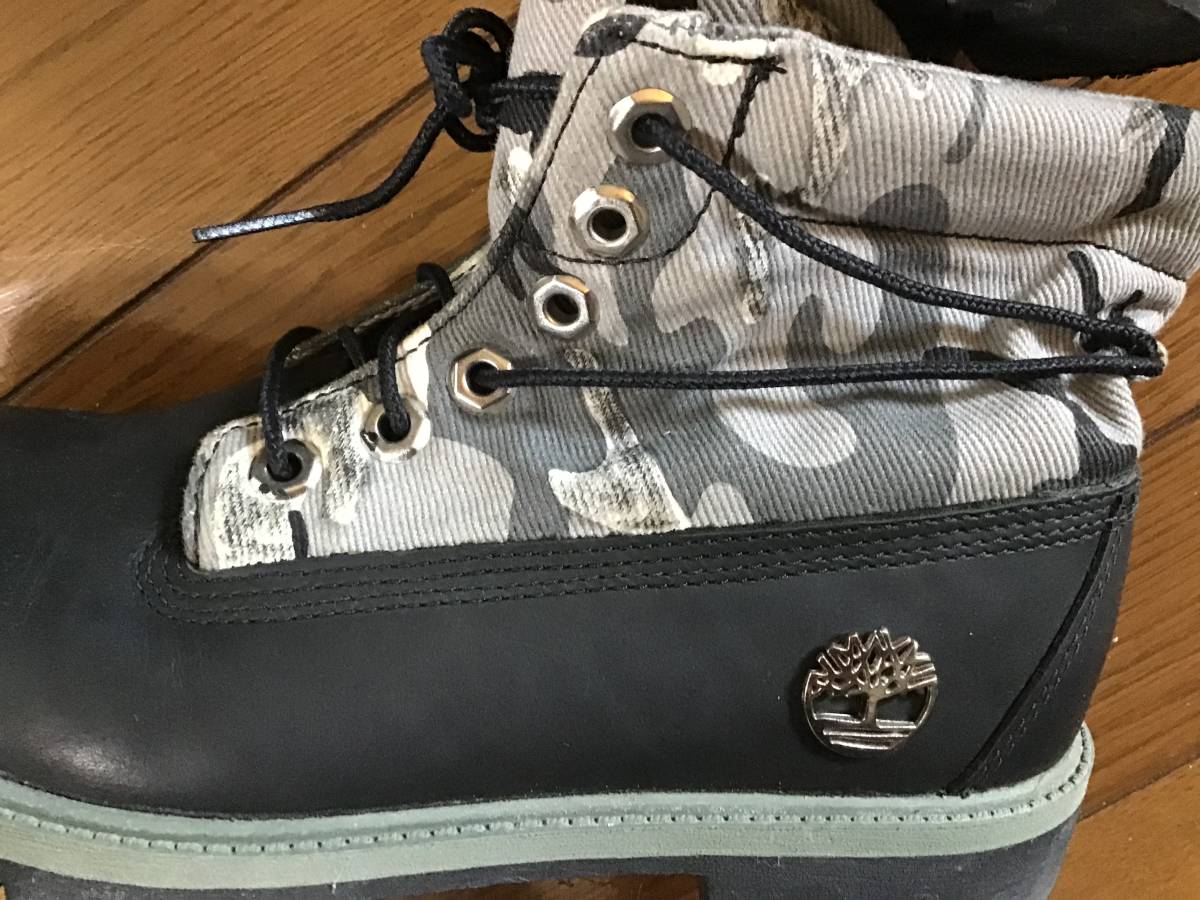 Timberland ティンバーランド 迷彩柄レザーブーツ 使用少ない美 Timberland ティンバーランド 迷彩柄レザーブーツ 使用少ない美