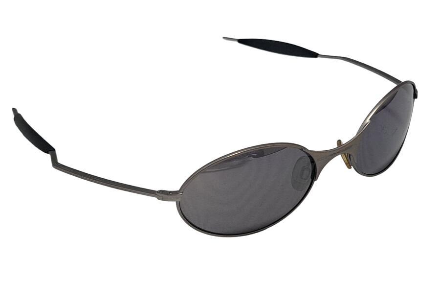 オークリー サングラス イーワイヤー メタルフレーム e‐wire マットシルバー ミラーレンズ OAKLEY 【中古】_画像1