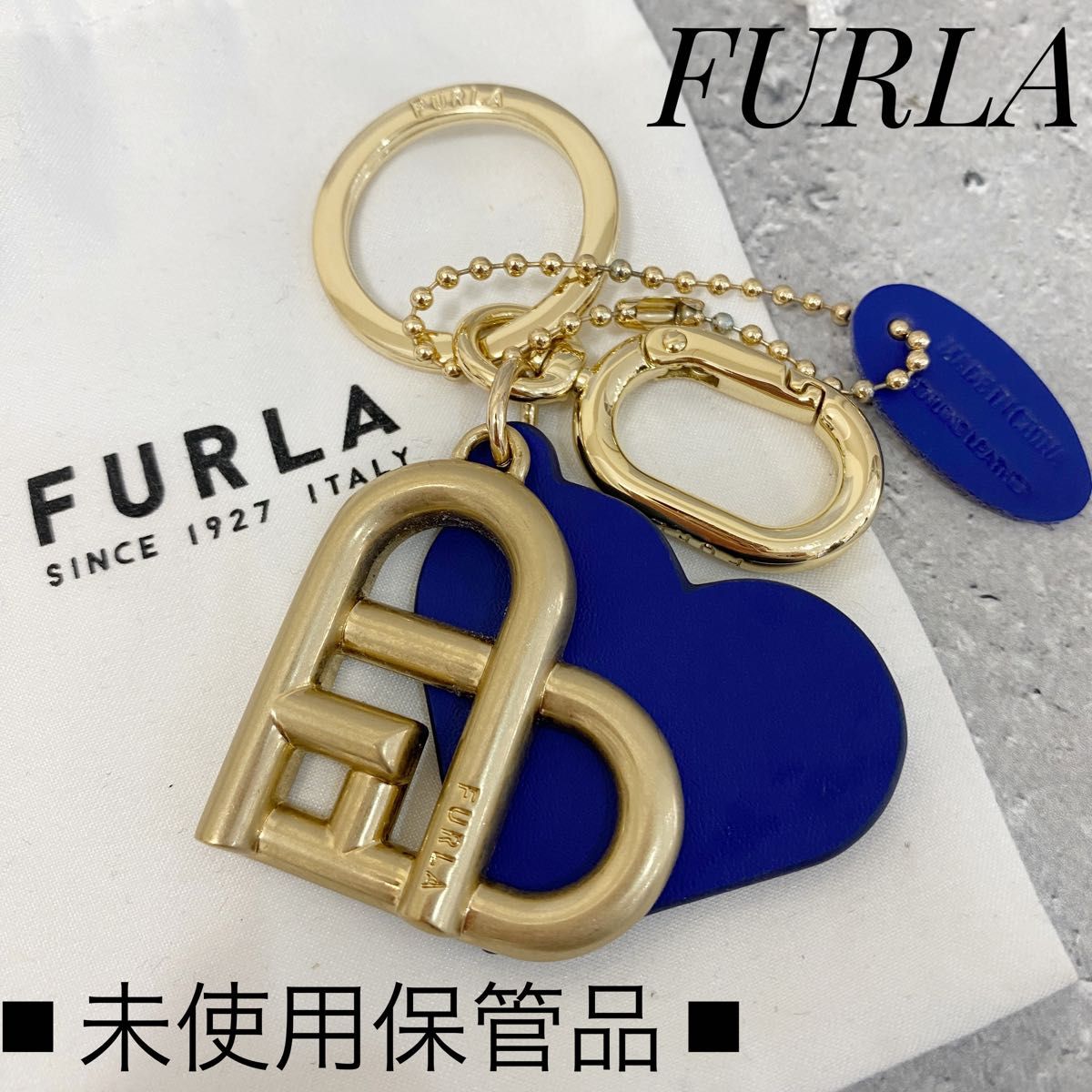 未使用保管品 FURLA フルラ ハート バッグ チャーム キーホルダー