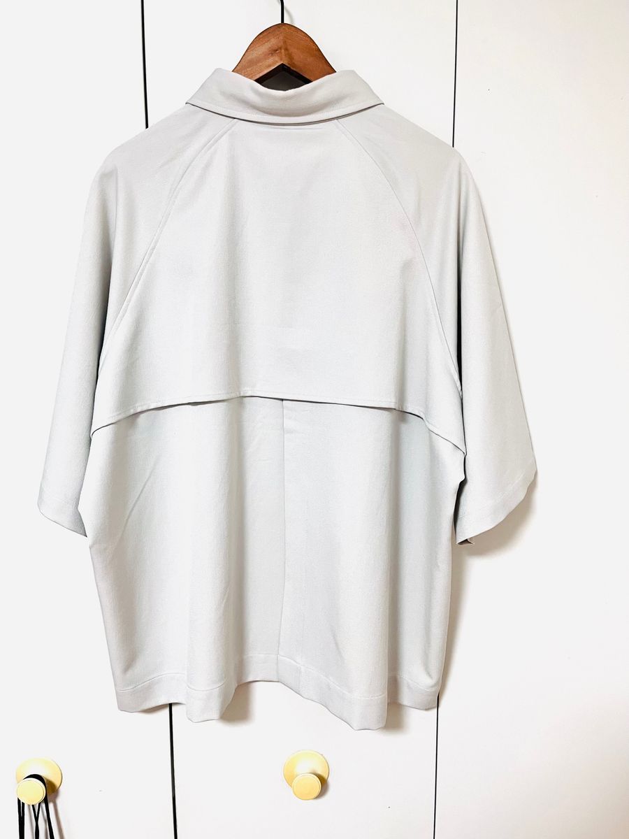 【EMMA CLOTHES】TRストレッチ ビッグシルエット ラグランスリーブ ヨークトレンチシャツ/バックロングベンツ(1...