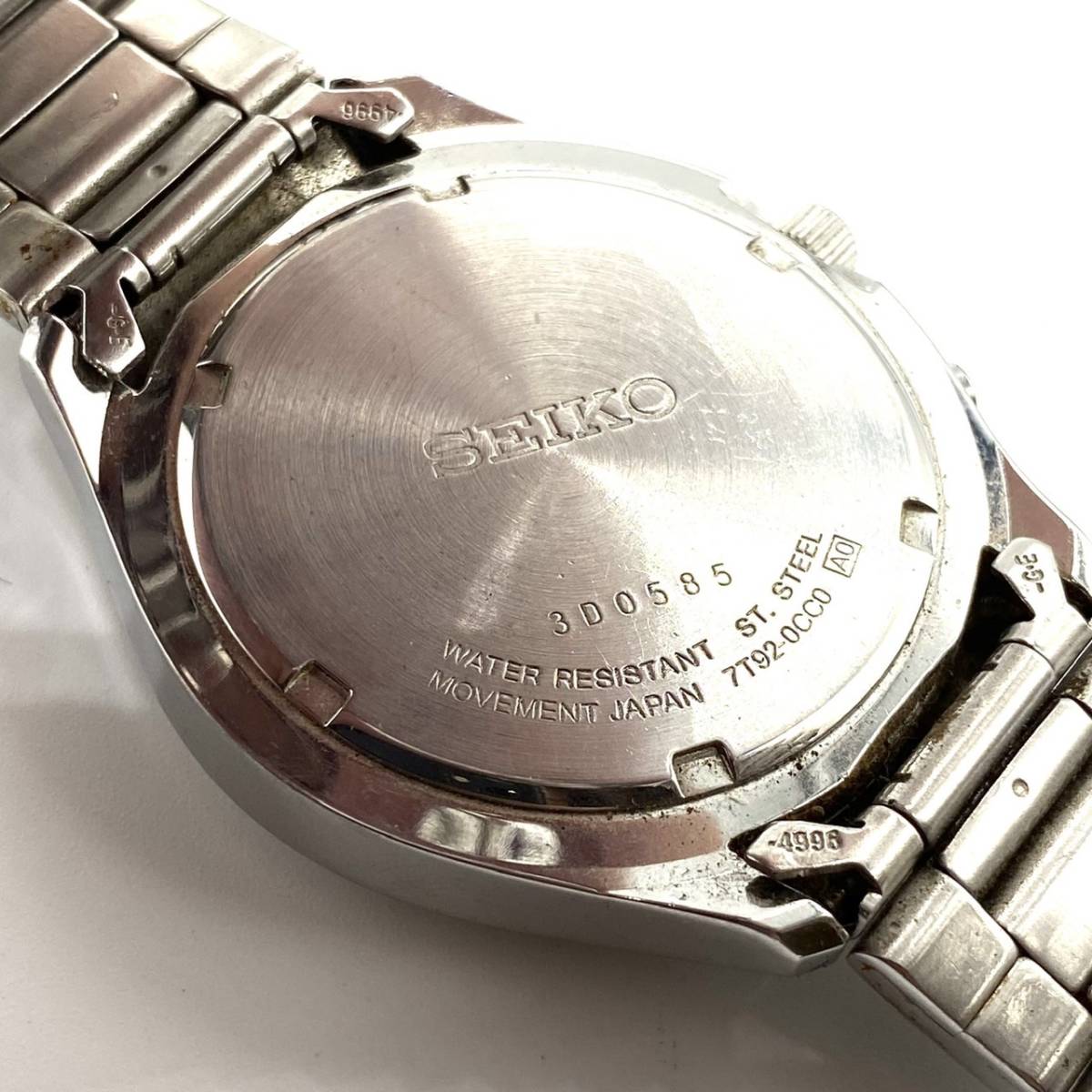 ■SEIKO セイコー 7T92-0CC0 クロノグラフ デイト QZ クォーツ 腕時計 ブラック 黒文字盤 現状品