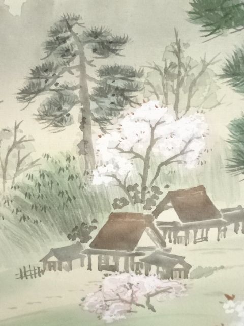 宗sou 雪郷筆春山水肉筆絹本掛軸(保護箱)【道】 | JChere雅虎拍卖代购