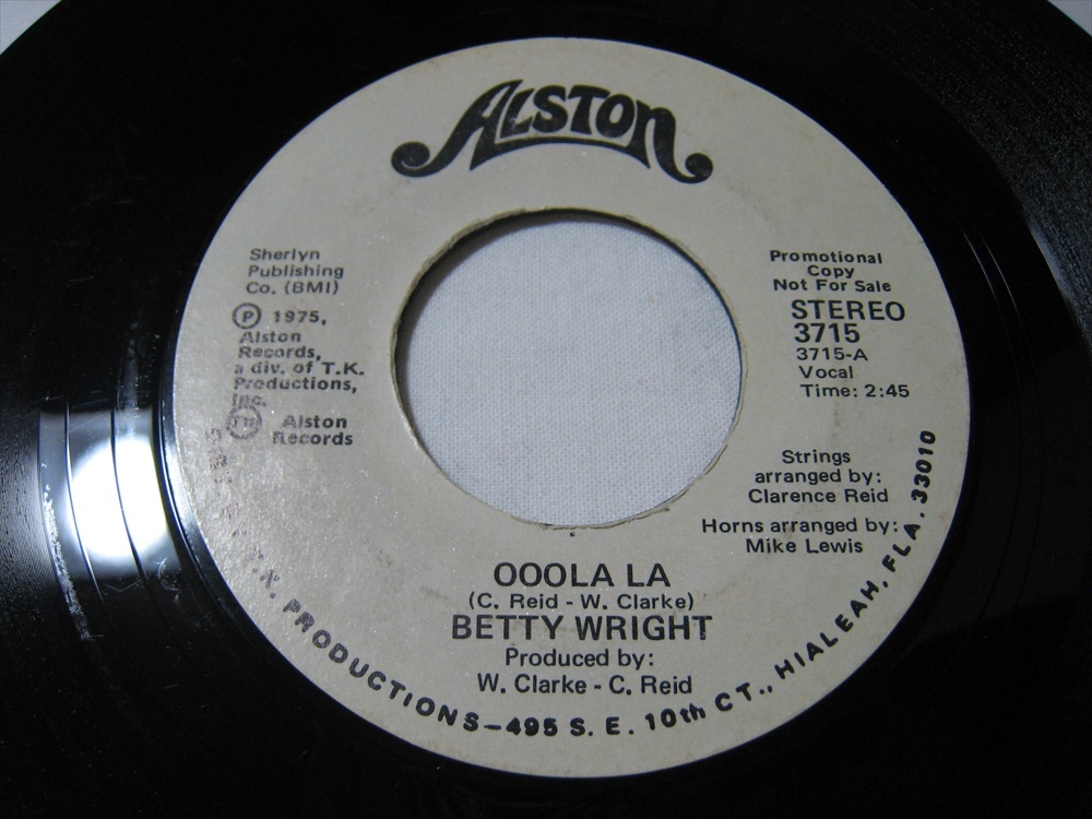 【7”】●白プロモ STEREO/STEREO● BETTY WRIGHT / OOOLA LA US盤 ベティ・ライト ウーラ・ラ_画像3