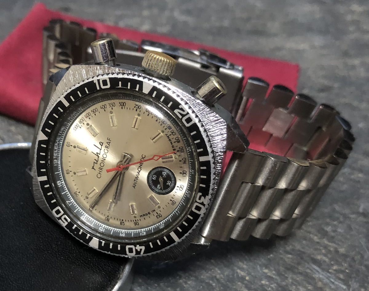公式 chronograph mechanical vintage 希少] [レア 1970's ビンテージ