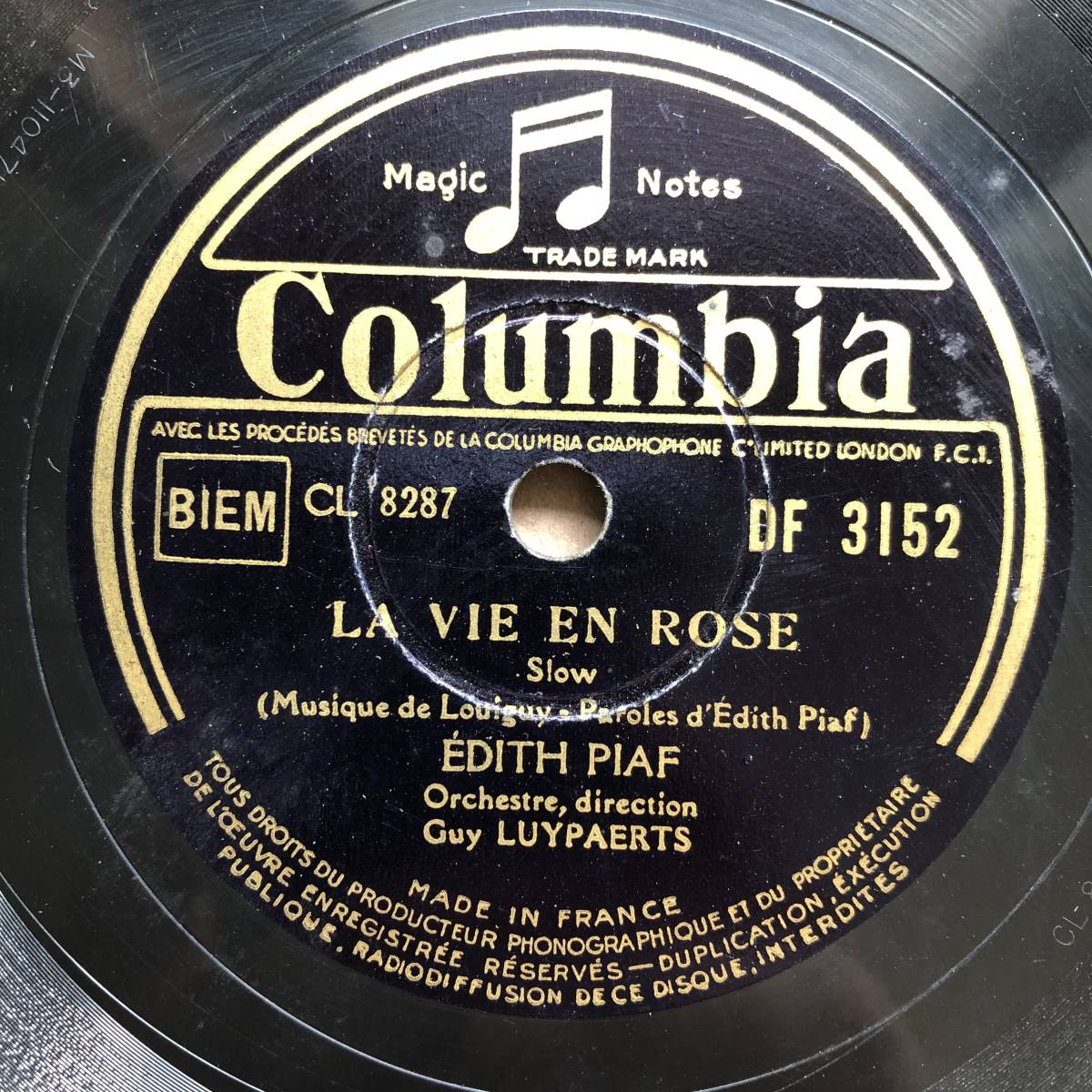 Edith Piaf / La Vie En Rose / エディット・ピアフ/ 78rpm 仏オリジナル盤