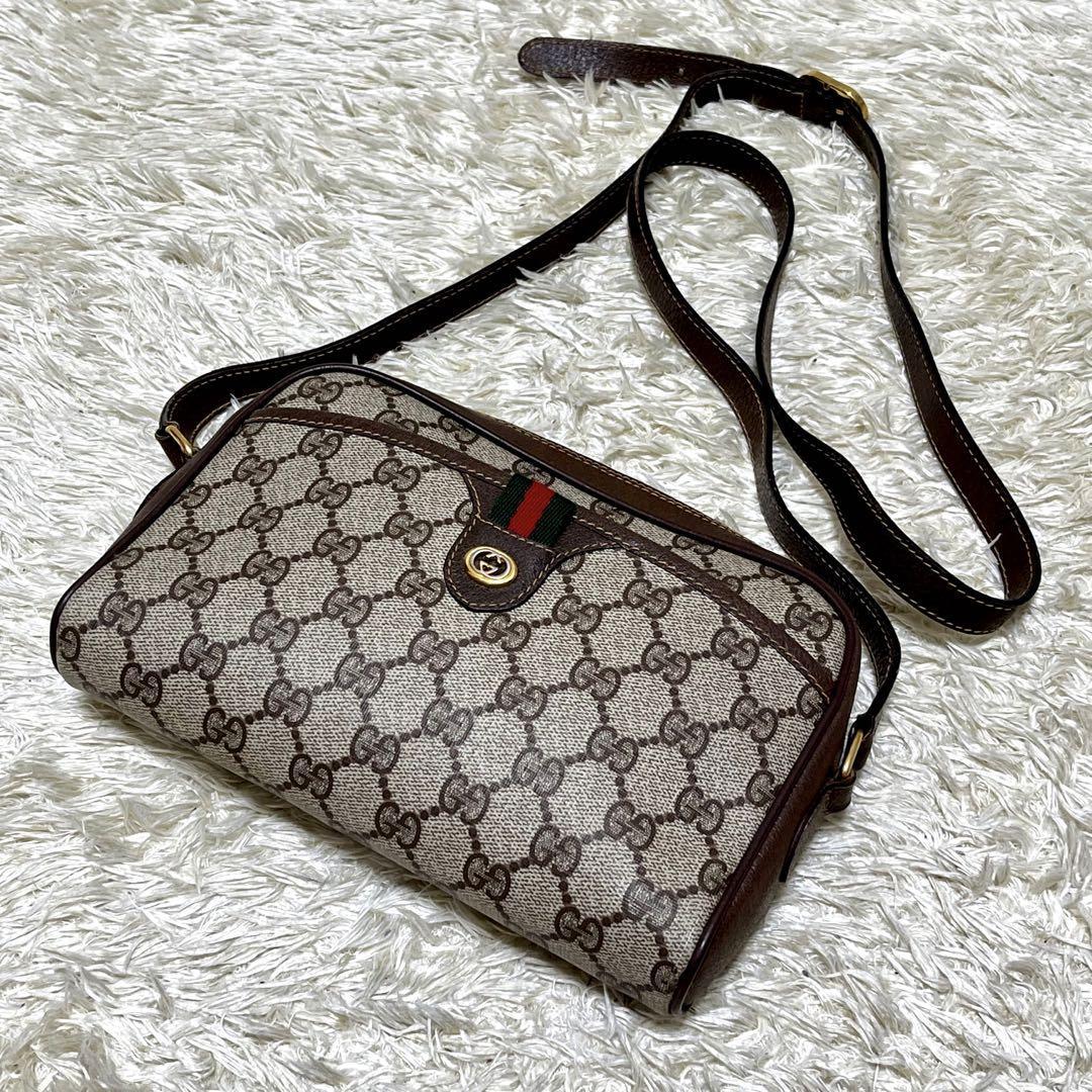 代引き不可】 シェリーライン 【美品】GUCCI ミニ PVC×レザー GG