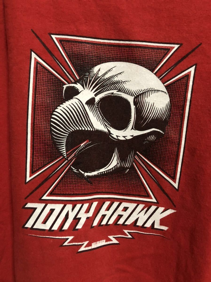 ヴィンテージ トニーホーク 半袖 Tシャツ TONY HAWK 赤 レッド 1983 パウエル POWELL サイズXL アメリカ製 USA製 オーバーサイズ 希少_画像3