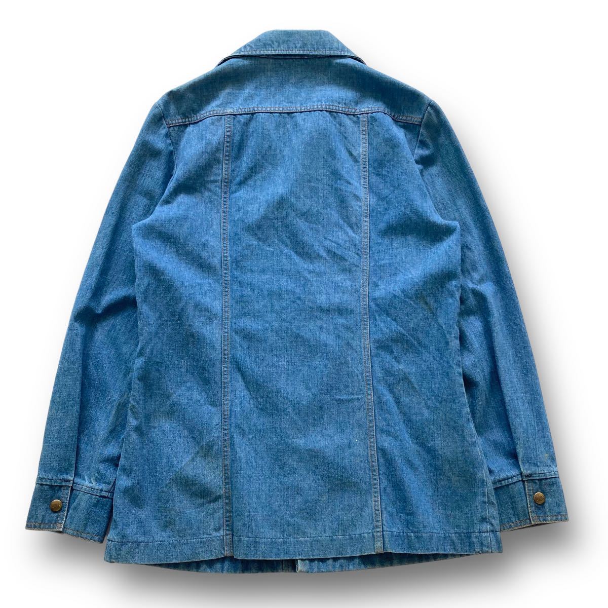 リー 製 デニムカバーオールジャケット オープンカラー 年代 アメリカ製 ヴィンテージ古着 テーラードジャケット