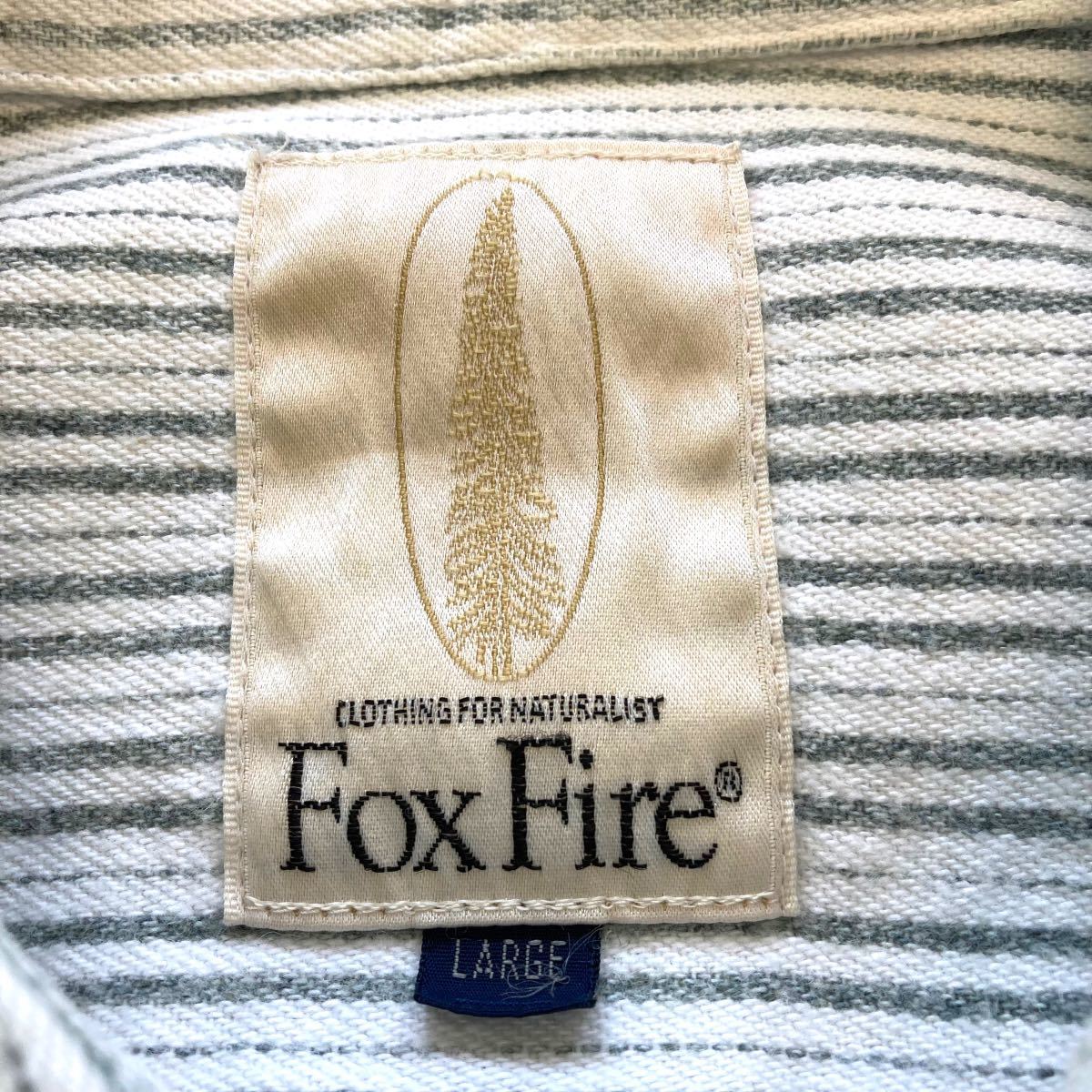 【FOX FIRE】フォックスファイヤー 90s ヴィンテージ ストライプシャツ ワークシャツ ユーティリティシャツ 登山 釣り キャンプ アウトドア_画像7
