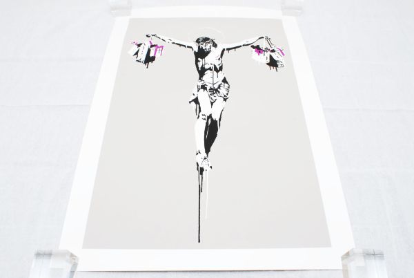 希少 WCP Banksy バンクシー CHRIST WITH BAGS リプロダクション シルクスクリーン プリント 現代アート 限定品_画像1