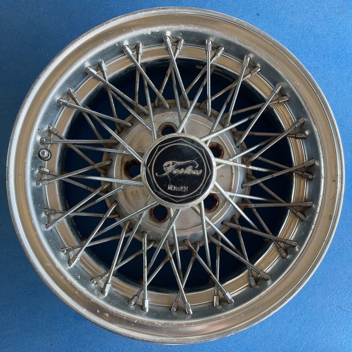 当時物 FORTECS フォルテクス MONARCH モナーク 15×6.5J+25(実測) PCD114.3-5穴 ワイヤー ホイール 4本セットの画像5