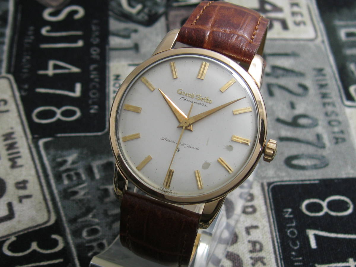 ☆美品☆精工Grand Seiko第一款型號Ref.J14070 / Cal.3180 O / H原裝 原文:☆美品☆ セイコー グランドセイコー ファーストモデル Ref.J14070/Cal.3180 O/H済 オリジナル