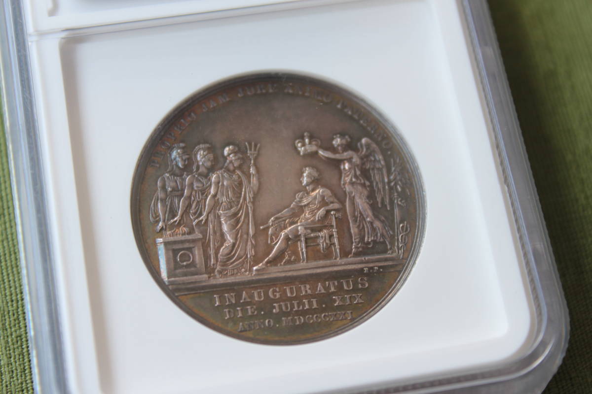  原文:【人気】イギリス 1821年 ジョージ4世 戴冠記念 シルバーメダル NGC AU58 カードOK