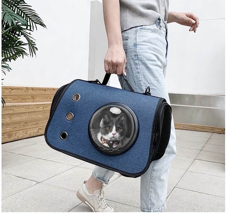 1 jpy start folding pet Carry back pet accessories outing bag walk pet back dog * cat for pets .. Capsule gray grey 