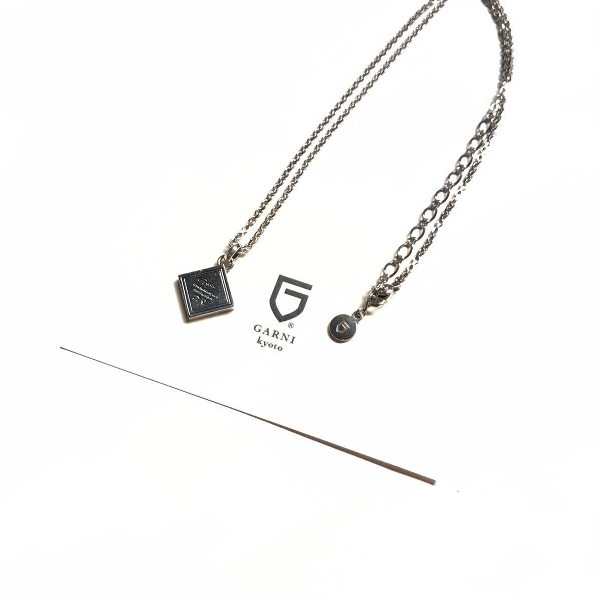 GARNI ガルニ クロッケリー ダイヤ ロゴ ネックレス シルバー925 silver925