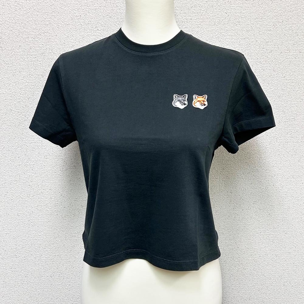 new goods .. equipped MAISON KITSUNE\' mezzo n fox short sleeves T-shirt JW00147 gray XS size 