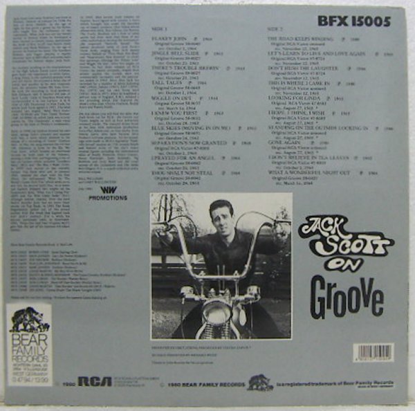 LP,JACK SCOTT　ON GROOVE　BEAR FAMILY Rockabilly　輸入盤_画像2