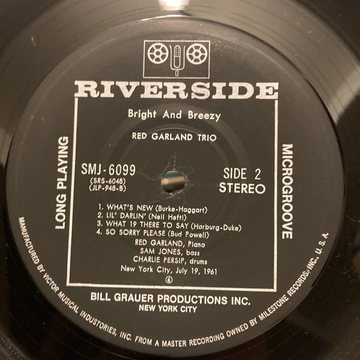 THE RED GARLAND TRIO 【Bright and Breezy 】Riverside SMJ-6099 レッド・ガーランド・トリオ ブライト・アンド・ブリージー_画像6
