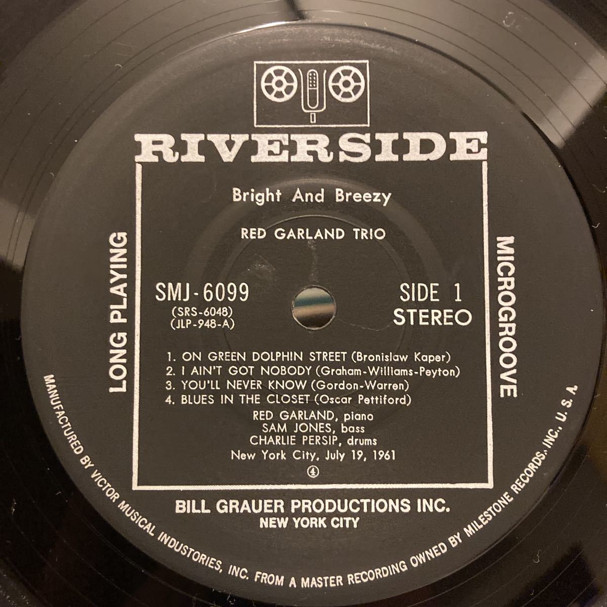 THE RED GARLAND TRIO 【Bright and Breezy 】Riverside SMJ-6099 レッド・ガーランド・トリオ ブライト・アンド・ブリージー_画像5