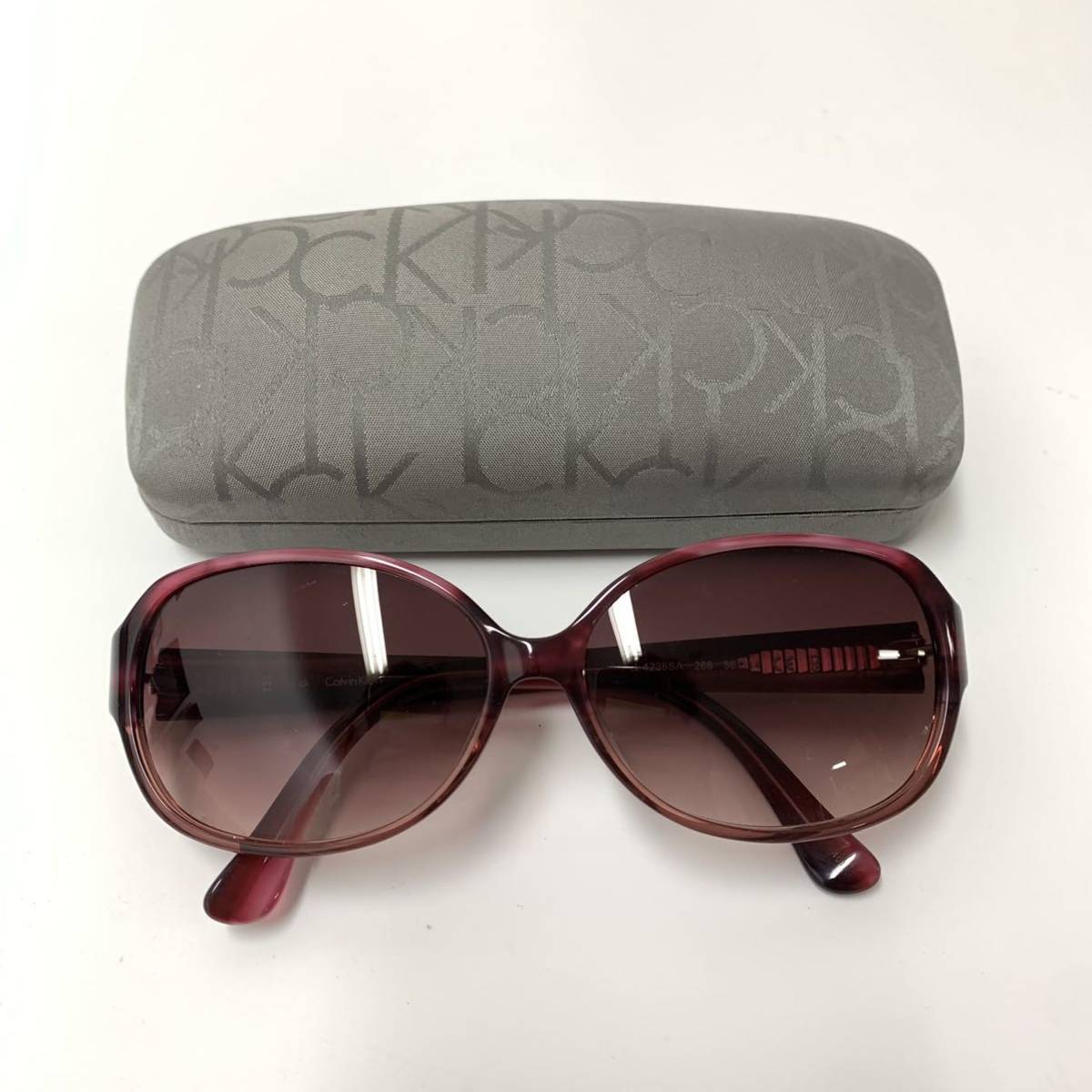 Calvin Klein サングラス 眼鏡 メガネ ケース付き CK4236SA マーブル模様 パープル 紫 カルバンクライン【レターパックプラス郵送可】#120_画像1