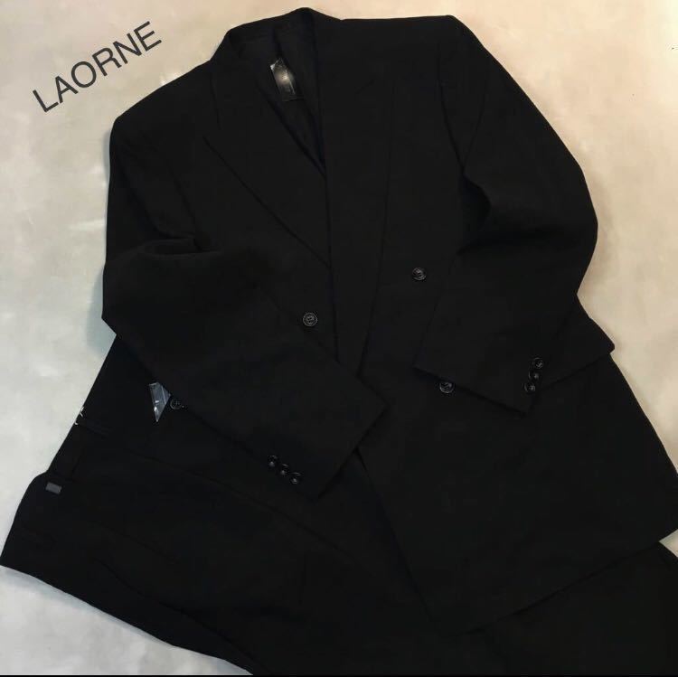 ★ 新品★未使用【コスパ特別】Laorne 4ッ釦1ッ掛け礼服ダブル スーツ/サイズAB7 2タック/フォーマル冠婚葬祭 /裏地メッシュ生地使用/限定_画像1