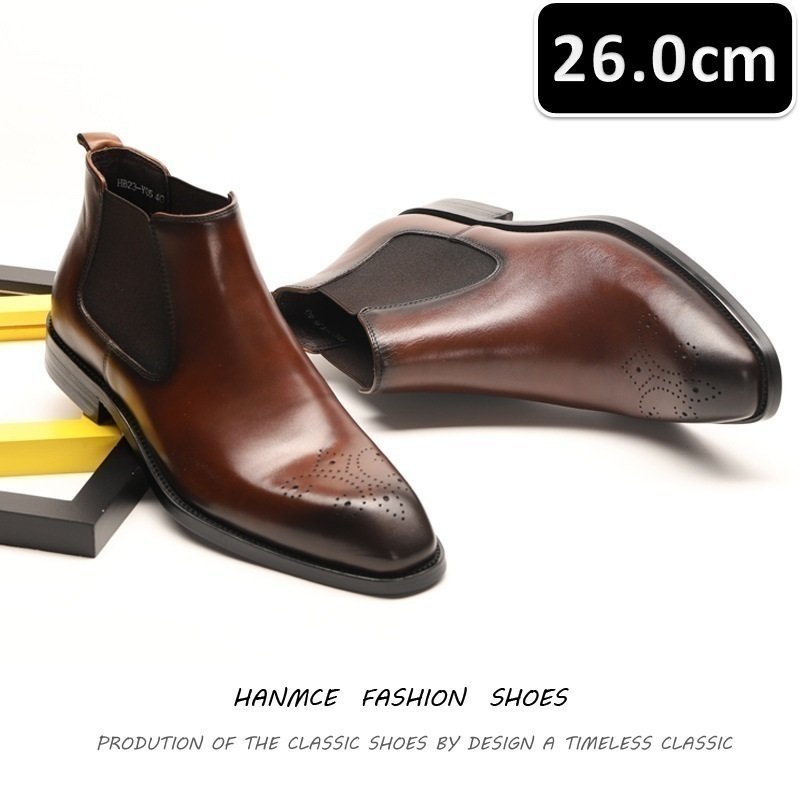 メンズ ビジネス レザー ブーツ ボルドー サイズ 26.0cm 革靴 靴 カジュアル 屈曲性 通勤 軽量 柔らかい 新品 【221】