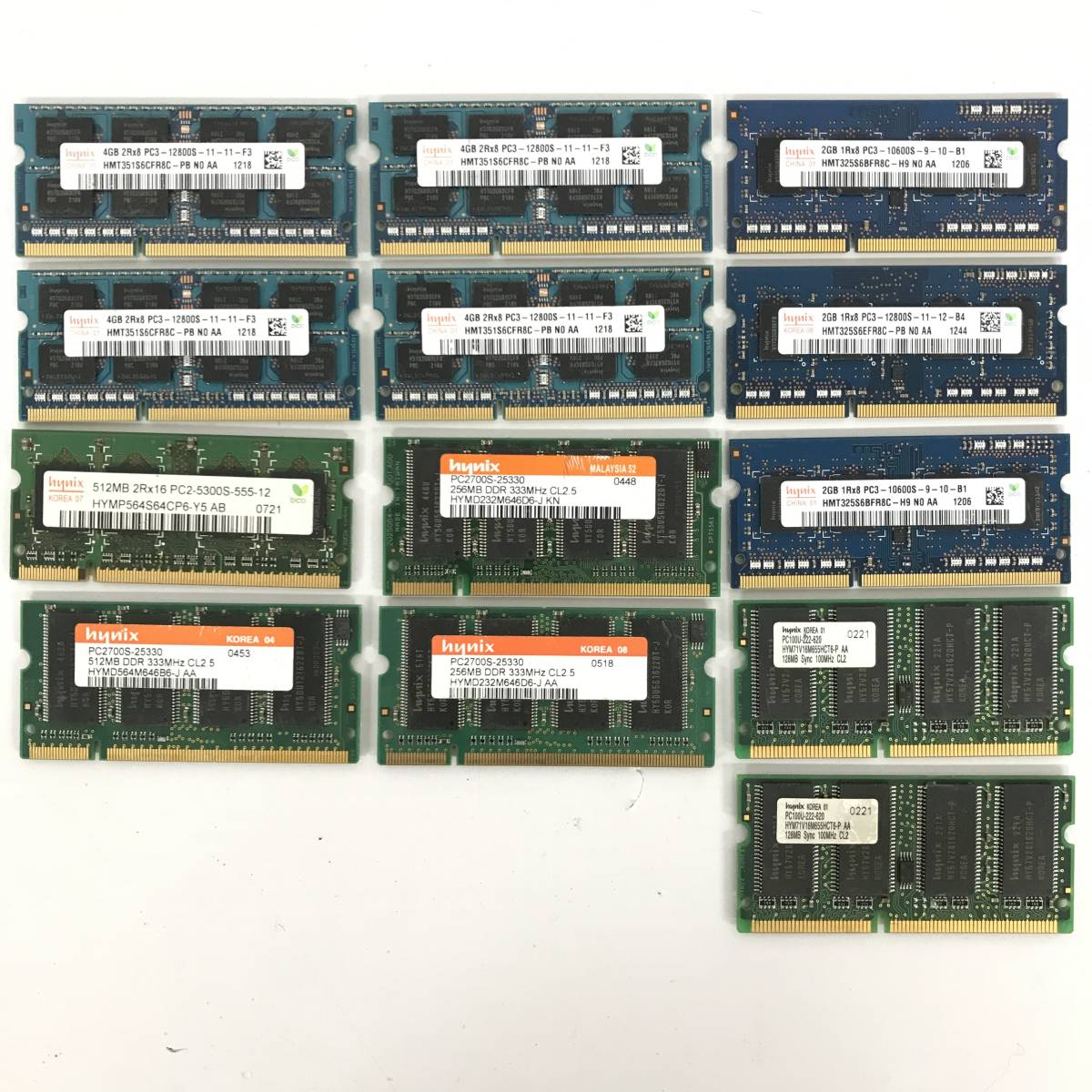 MF1/53　SK Hynix ハイニックス ノートPC用メモリ 13枚セット 大量 まとめ SDRAM DDR ジャンク 動作未確認 HMT325S6BFR8C HMT351S6CFR8C 等_画像1