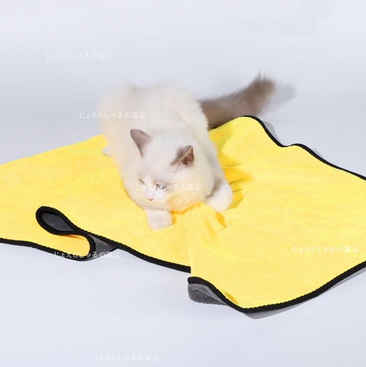 【2枚】 超吸水 タオル 厚手 マイクロファイバー 犬 猫 洗車タオル ペット用 インテリア雑貨