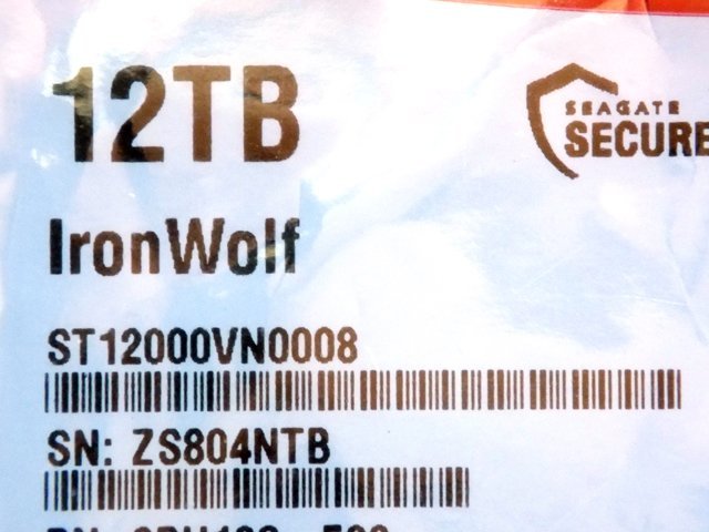 未使用品SEAGATE Iron Wolf ST12000VN0008 12TB SATA600 7200rpm 3.5