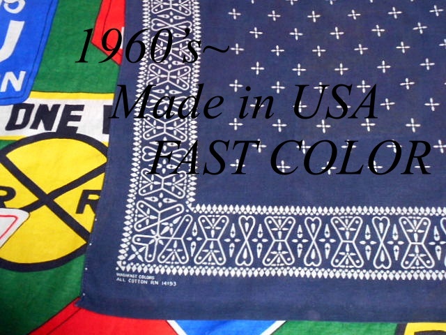 * редкий чёрный корпус -*Made in USA производства America производства FAST COLOR First цвет Vintage Cross рисунок принт хлопок бандана чёрный цвет 60s60 годы 