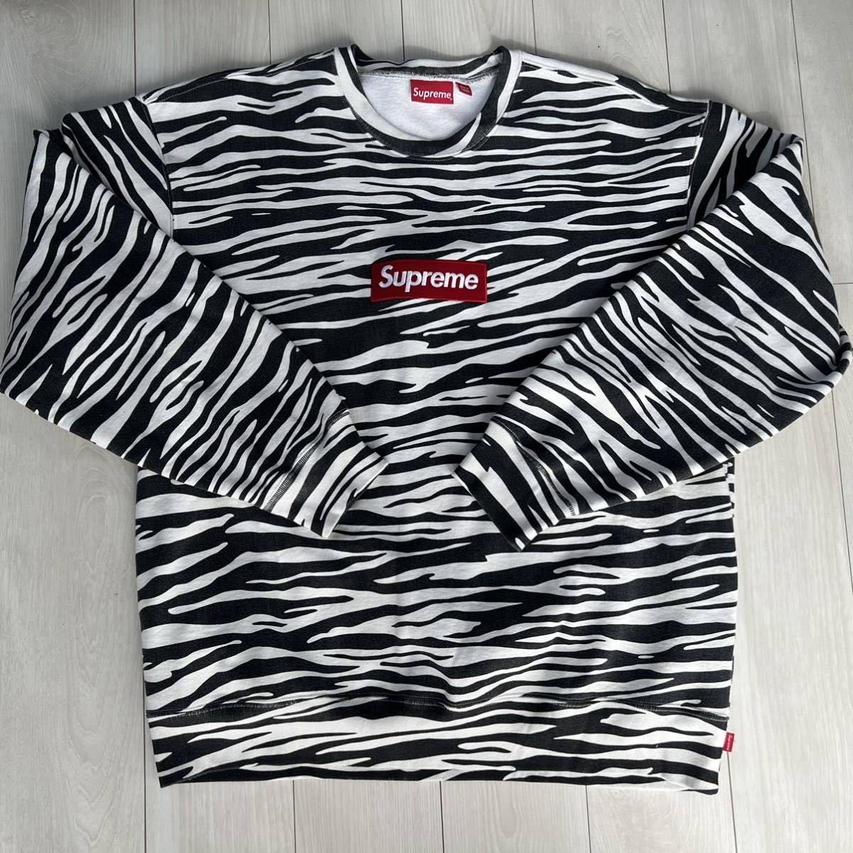 希少サイズ2XL 木村拓哉着用 supreme 22AW BOX LOGO CREWNECK ゼブラ