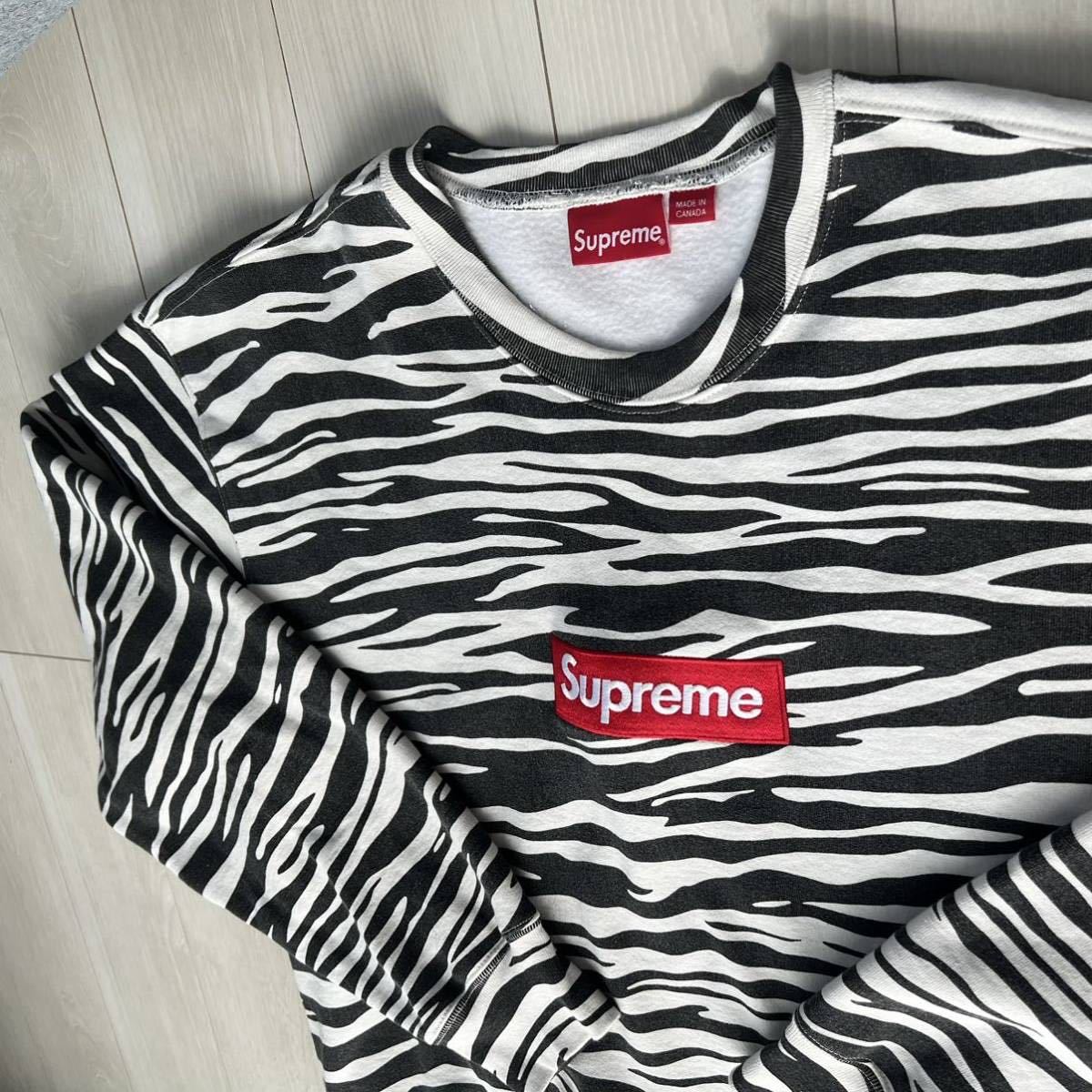 希少サイズ2XL 木村拓哉着用 supreme 22AW BOX LOGO CREWNECK ゼブラ