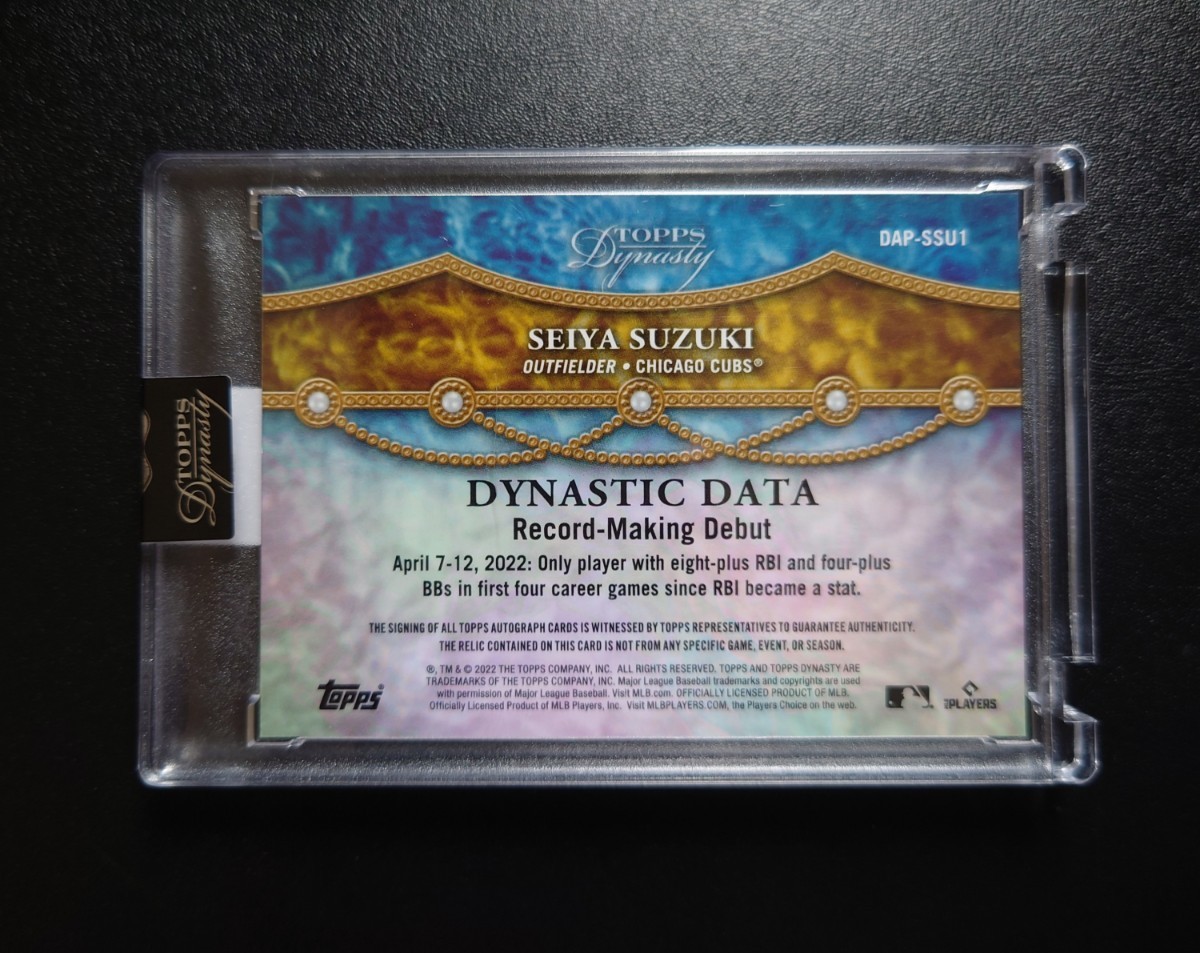5/10】Topps Dynasty 2022 鈴木誠也 直筆サインカード ルーキーパッチ