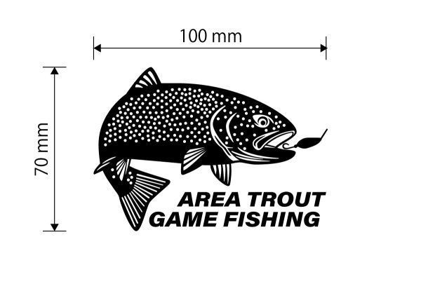 ★エリアトラウト①【ホワイト】W100mm×H70mm　カッティングステッカー_画像5