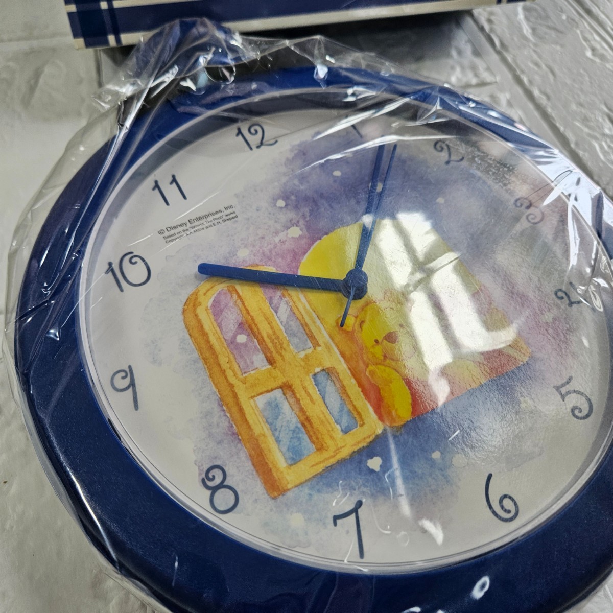 [ не использовался ] Disney настенные часы Винни Пух jumbo карманные часы 2 голубой часы настенные часы коллекция интерьер 